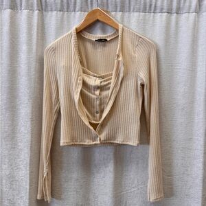 Two-piecee sweater set.